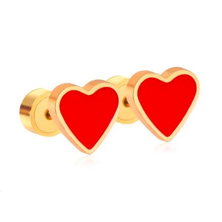 Náušnice červené srdiečka, 
