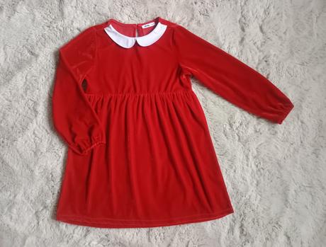 Zamatové vianočné šaty, sinsay,134