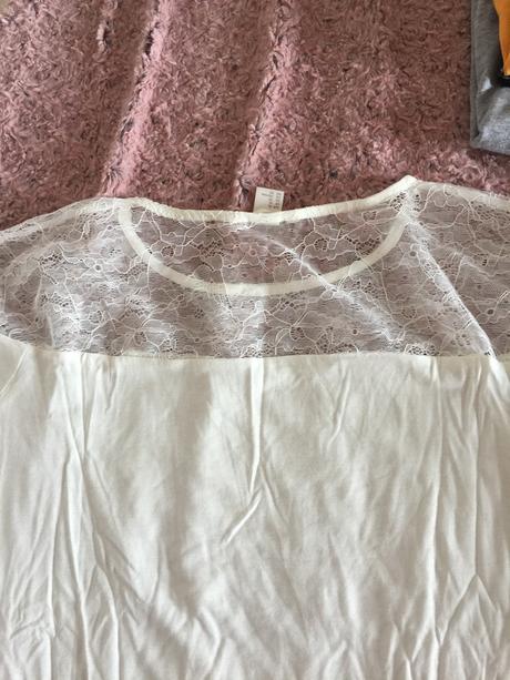 Tričko s cipkou, h&m,xl