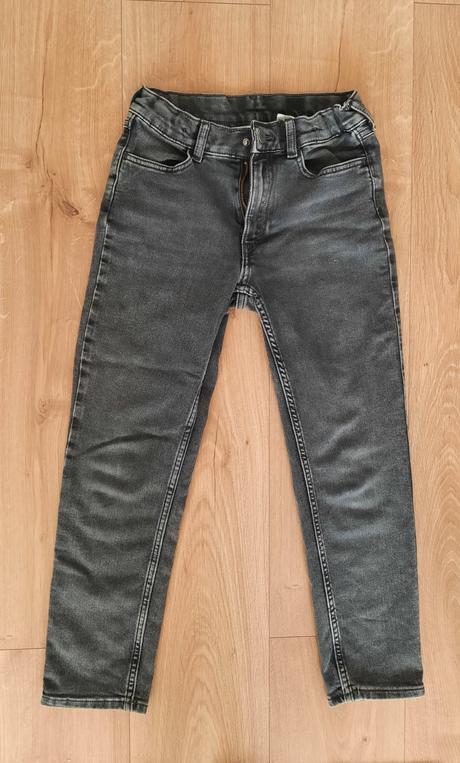 Tmavosivé rifle slim fit, h&m,140
