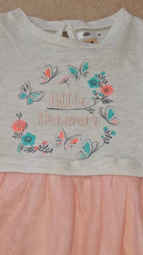 Lososové šaty s motylmi vel.86, pepco,86
