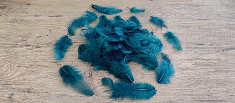 Dekoračné pierka - emerald - 10 gramov, 