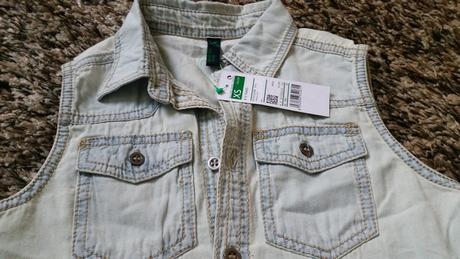 Riflová frajerská vesta s visačkou, benetton,110