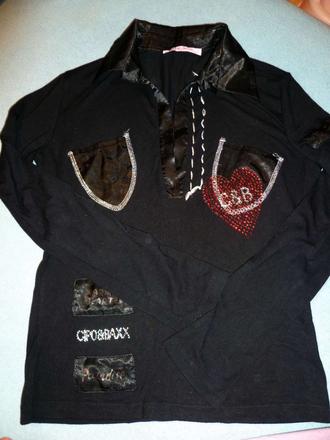 Čierne tričko s kamienkami m/l, m