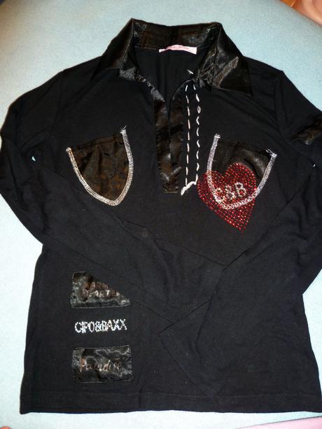 Čierne tričko s kamienkami m/l, m