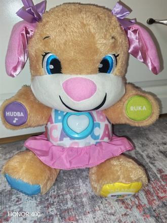 Hovoriaca psíkova sestrička fisher price, 