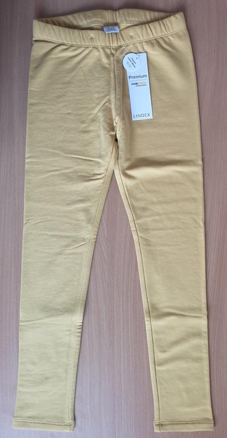 Prémiové žlté legíny s česaným vnútrom, lindex,128