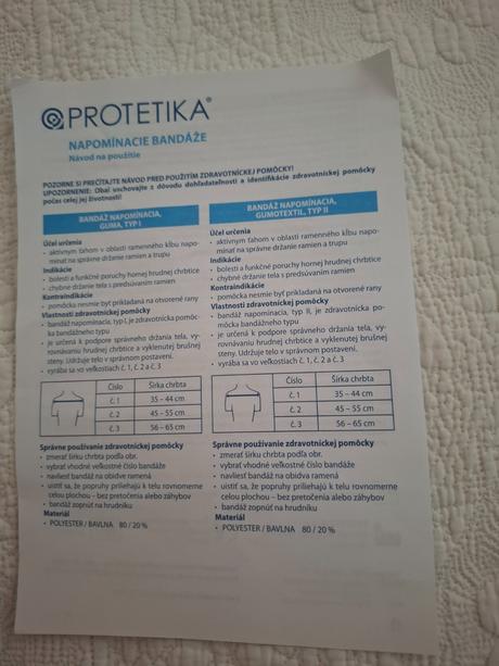 Bandáž na správne držanie tela,