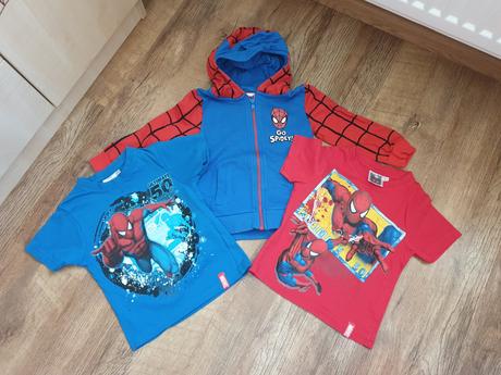 98/104 2x tricko+ mikina spiderman, 86–98
