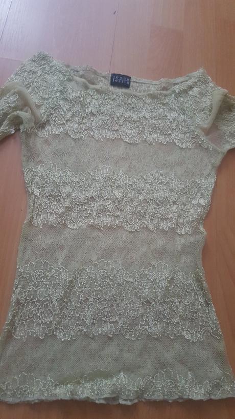 Priehľadné čipkované tričko, s