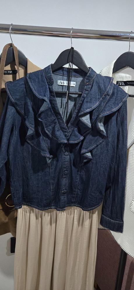 Riflová košeľa zara, zara,m