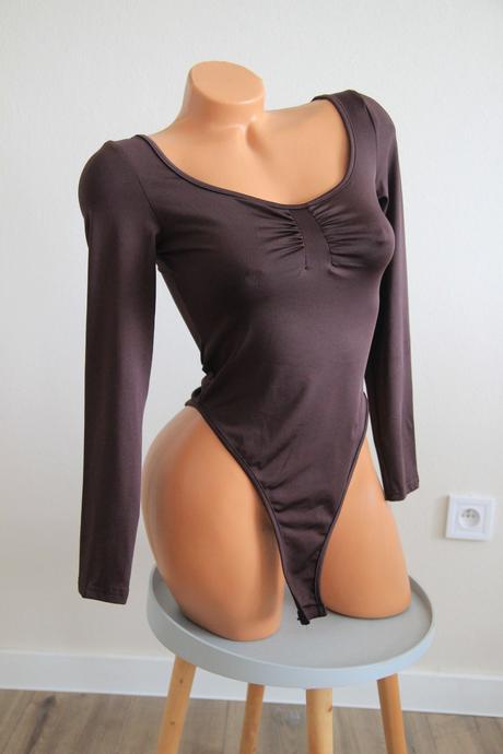 Tmavo hnedý body top, xs/s, xs