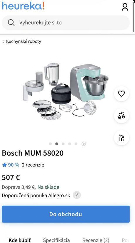 Bosch mum 58020 1000w kuchynský robot, bosch
