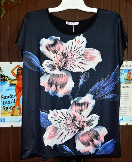 Dámske tričko s kvetom, 38 - xl