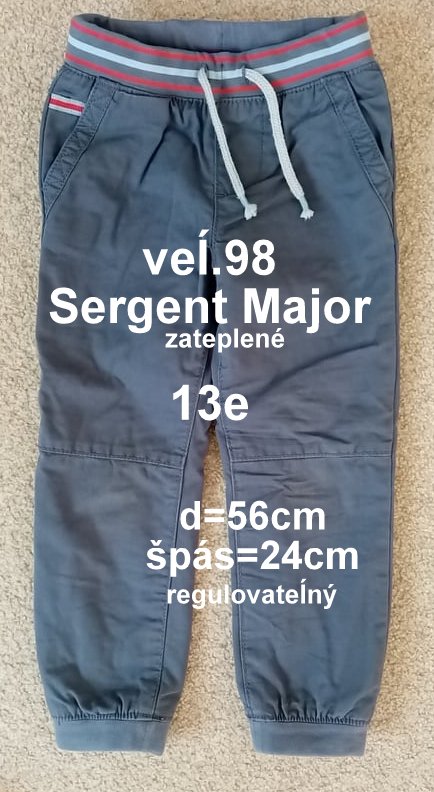Chlapčenské nohavice, veĺ.98, zn. sergent major, sergent major,98