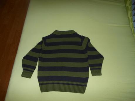 Pásikavý zelenomodrý svetrík lupilu 86/92, lupilu,86