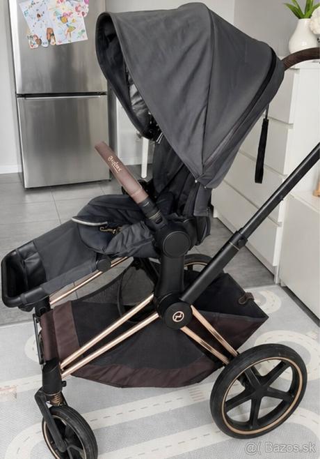 Cybex priam rose gold podvozok + vanička + š.časť, cybex,cybex priam so sedadlom lux seat