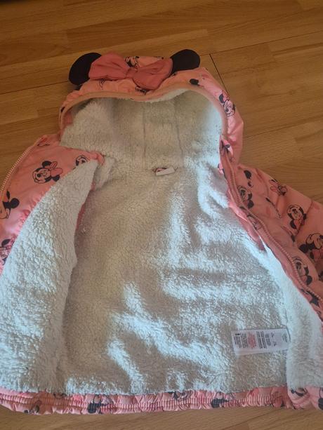 Zimna bunda minnie s uškami a mašľou, f&f,86