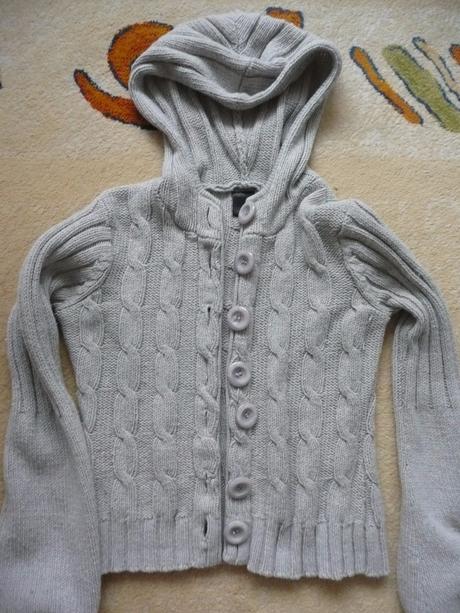 Dievčenský sivý teplý sveter, 170