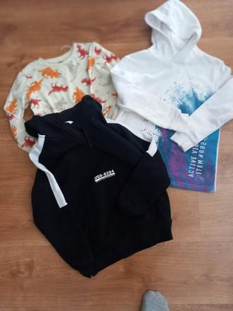 Mikina 2 x a 1 tričko gratis, h&m,140