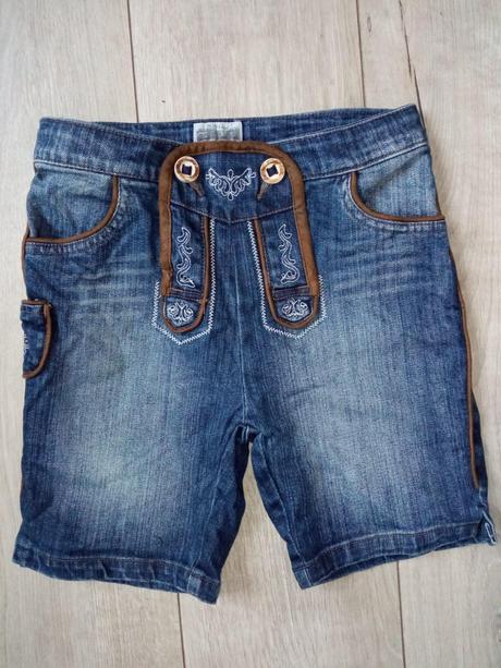 Chlapčenské tmavomodré rifľové kraťasy (146-152), 146