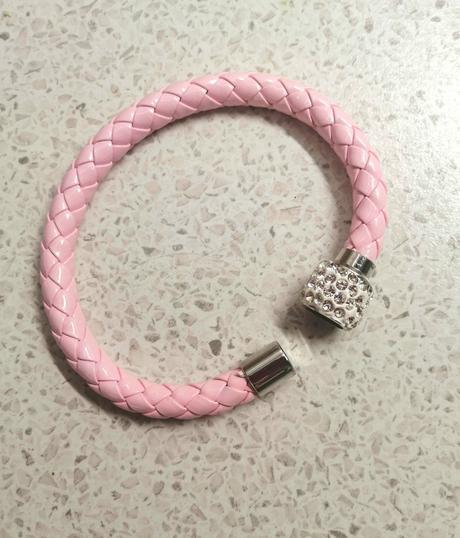 Dámsky náramok z umelej kože, ružový, 