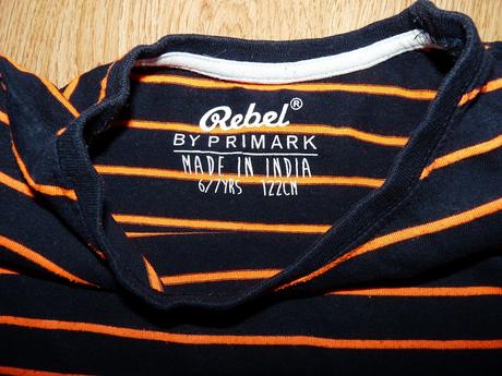 Oranžové pásiky, primark,122