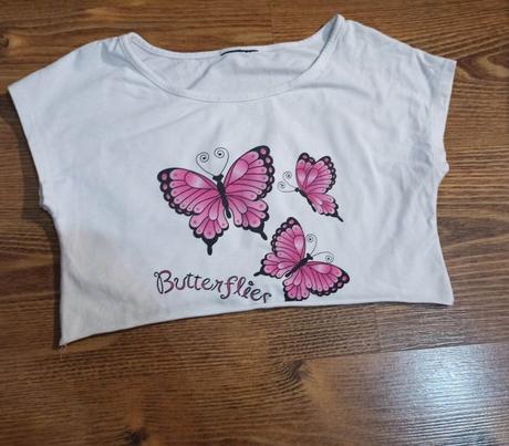 Tričko moderné s motýlikmi 134-140, 140