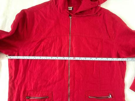 Červená ľanová bunda, yessica,44