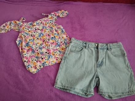 Dievčenské šortky a tričko, 158