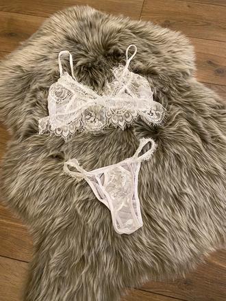 Biely čipkovaný set, xs