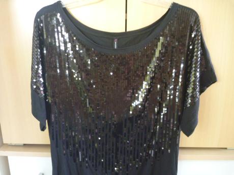 Tričko s flitrami, fishbone,m