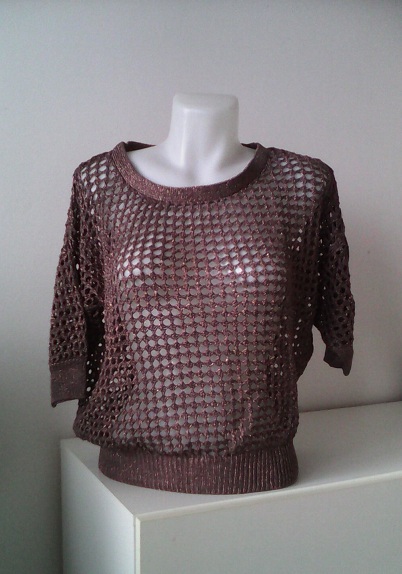 Bronzový háčkovaný pulóvrik, s