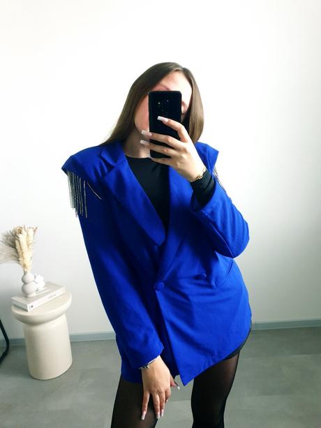 Extravagantné modré sako m, m