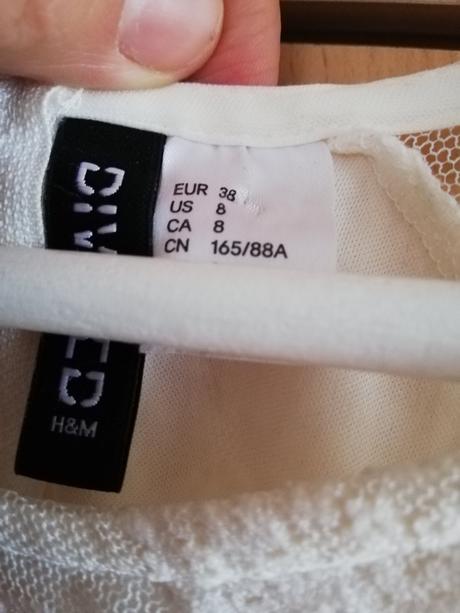 Šaty so španielskou čipkou vo farbe ivory 36/38, h&m,36
