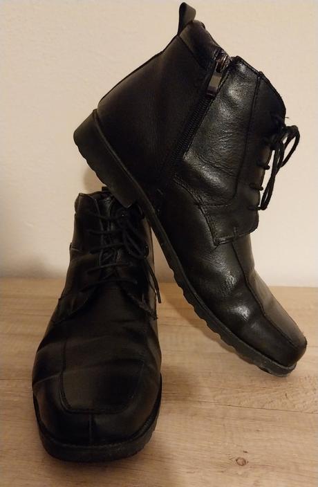 Čierne kožené topánky na zimu aj na prechod, john garfield,45