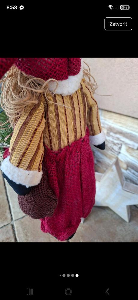 Velky stojací mikuláš- dedo v jutovom oblecení, 