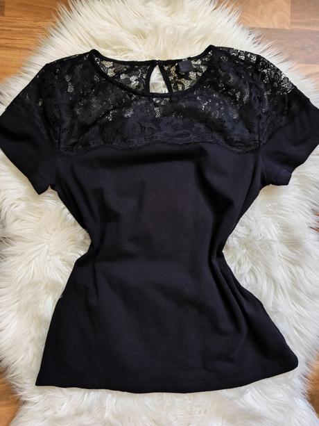 Dámske štýlové čierne tričko, h&m,m