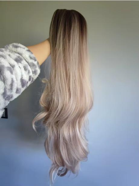 Extra dlhá parochňa platinová blond, 