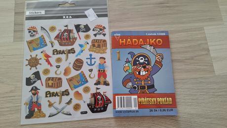Piráti - omaľovánky , nálepky a hry, 