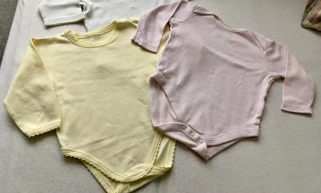 2ks body dlhy rukáv 62 žlté a ružové, 50–62