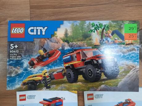 Lego city- hasičské auto a čln, 