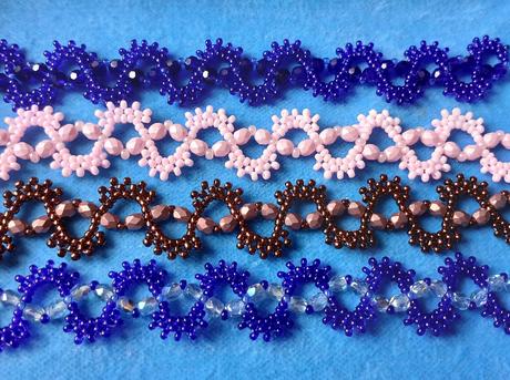 Náramky z českých sklenených korálok v štýle krajk,