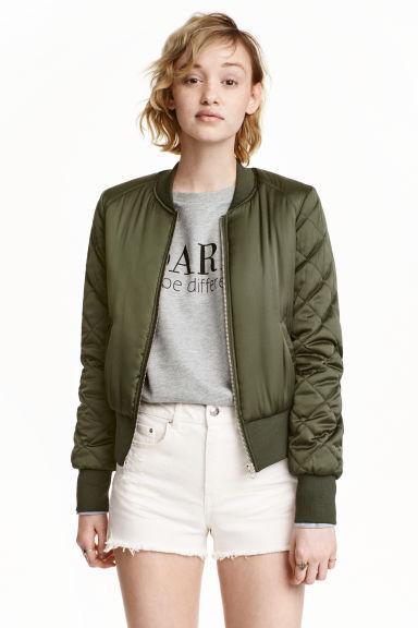 Tmavozelená bombera / bunda, h&m,40 / l