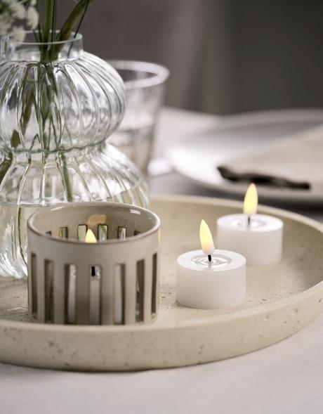 4ks bielych led čajových sviečok s praktickou funk, 