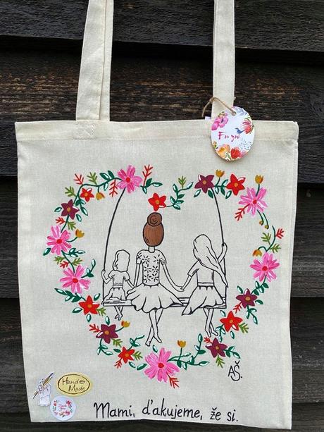 Plátené, ručne maľované tašky, 