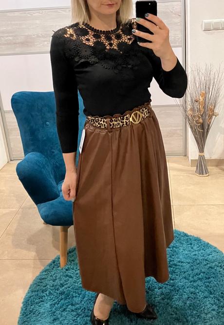 Dámske vrúbkované tričko s čipkou, m / s