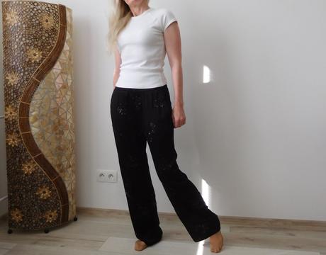Zara nohavice dámke štrasový vzor, m v,, zara,m