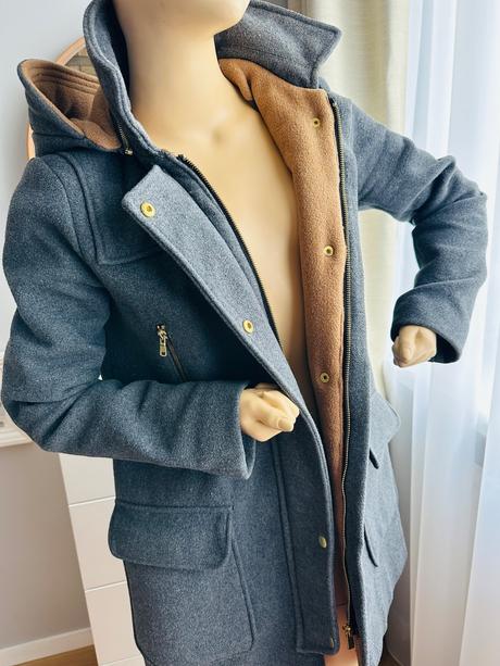 Štýlový vlnený kabát, f&f,s