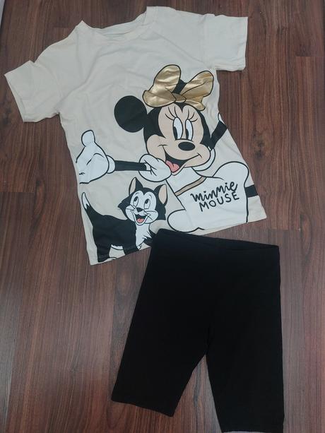 Dievčenské tričko a kraťasy, h&m,128